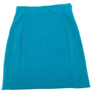 White House Black Market Teal Blue Knit Pencil Skirt Size 12